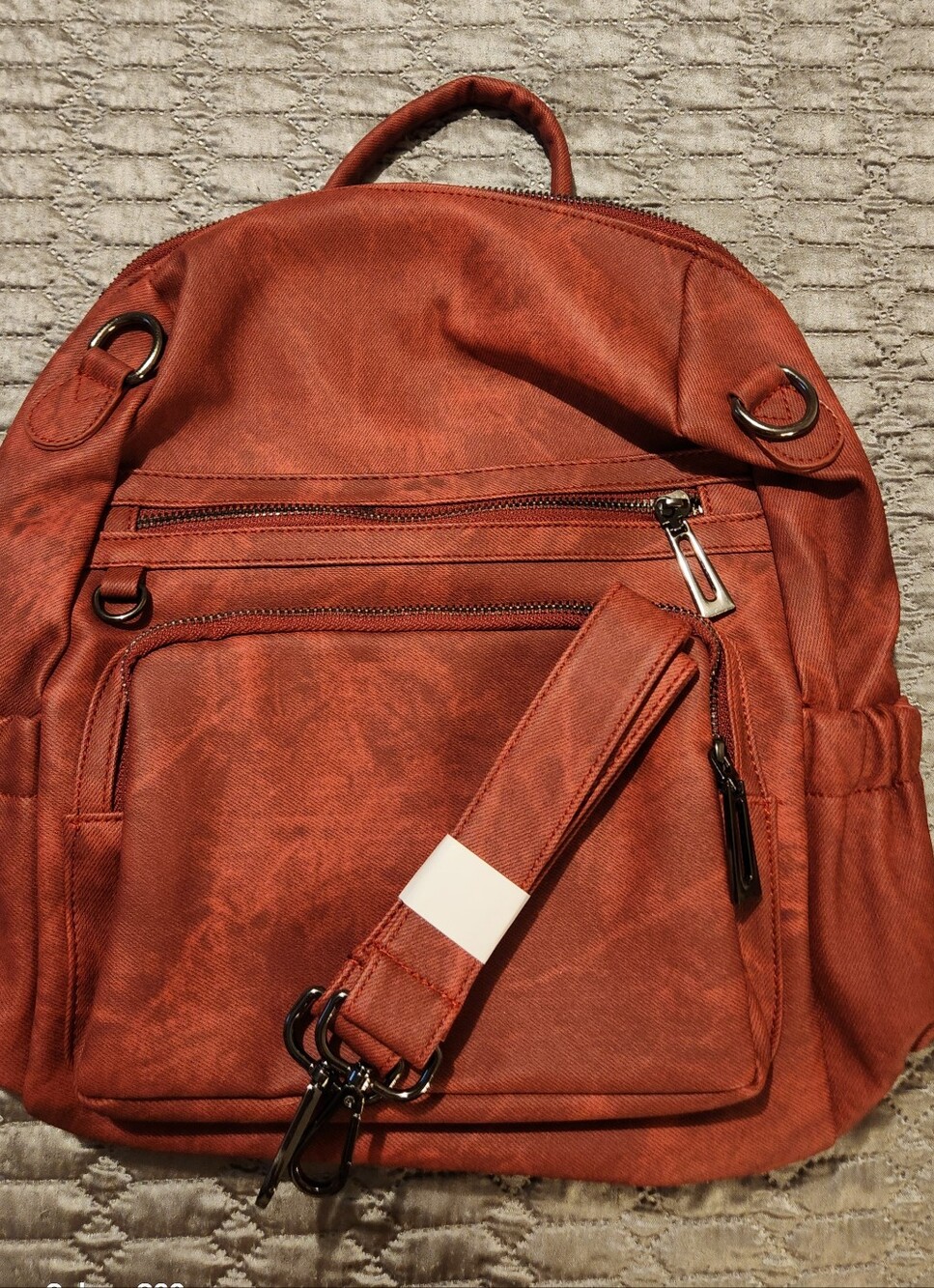 NEW Stylish Rust Orange Women's Backpack Purse